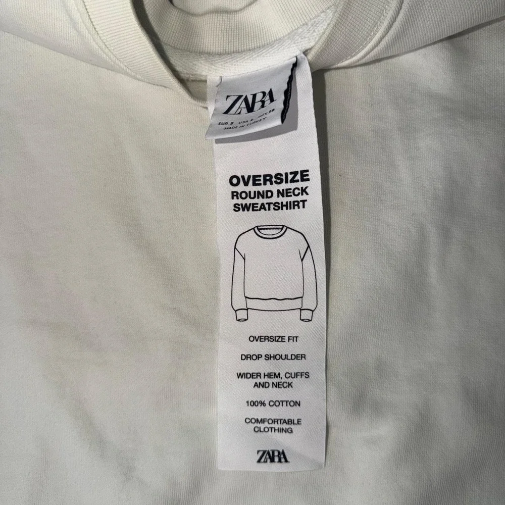 Zara Cream Cotton Sweatshirt
